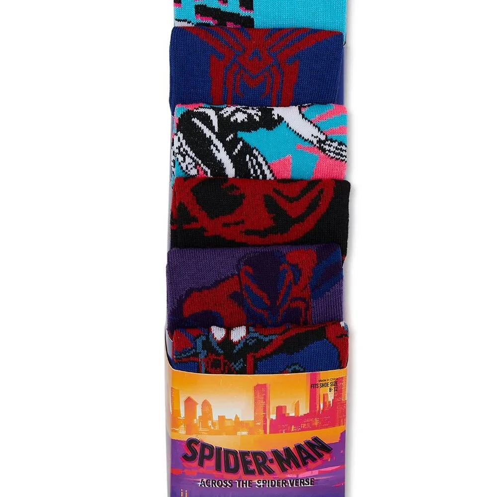 NIP Marvel Spider-Verse Men's Crew Socks 6 Pack